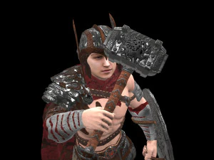 hombres guerreros de baja poli Modelo 3D