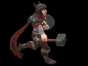 warrior men low-poly 3D 모델