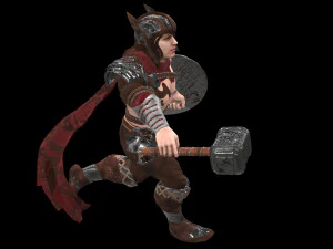 hombres guerreros de baja poli Modelo 3D