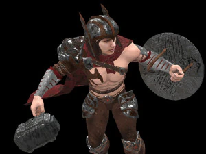 hombres guerreros de baja poli Modelo 3D