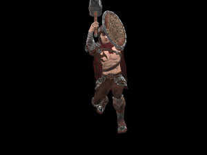 warrior men low-poly 3D 모델