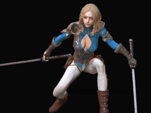 warrior rose Modèle 3D