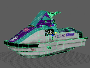 ski jet 3d boat model game ready 3D Model