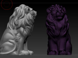 sitted minimal lion statue 3D Model