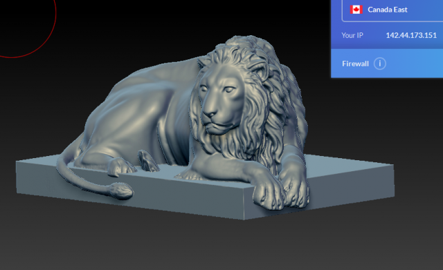 sitted gold lion statue Model 3D .c4d .max .obj .3ds .fbx .stl .blend 