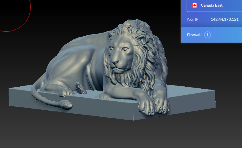 sitted gold lion statue 3D Model .c4d .max .obj .3ds .fbx .stl .blend 