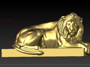 sitted gold lion statue Model 3D