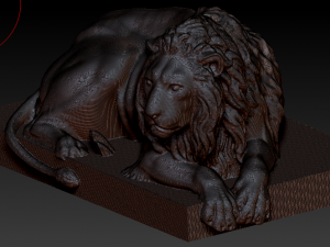sitted gold lion statue Model 3D