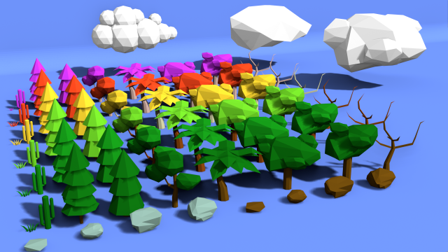 low poly nature pack by rgsdev 3D 模型 .c4d .max .obj .3ds .fbx .stl .blend 