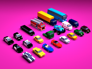 Free Low Poly Vehicles Pack 3D 모델
