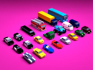 Bezpłatny pakiet pojazd&oacute;w Low Poly Model 3D