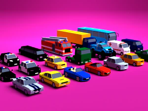 Free Low Poly Vehicles Pack 3D Model