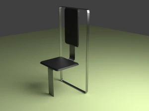 prostokątne krzesło Model 3D