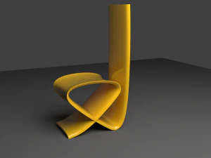 zakrzywione krzesło Model 3D