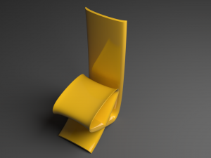 the curved chair Modèle 3D