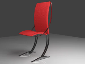 krzesło z dw&oacute;jnogiem Model 3D