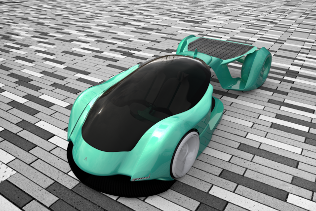 The volt futuristic ev hypercar Modelo 3D .c4d .max .obj .3ds .fbx .stl .blend