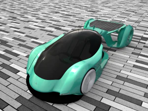 De volt futuristische ev hypercar 3D Model