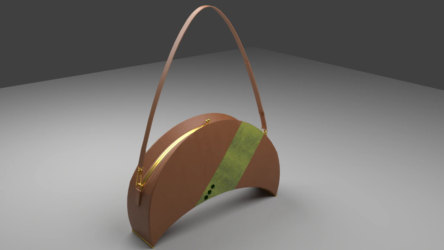 The Crescent Handbag Retro and Chic 3D Model .c4d .max .obj .3ds .fbx .stl .blend 