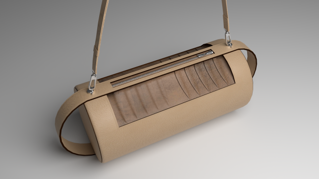 The cylindrical handbag style and luxury Model 3D .c4d .max .obj .3ds .fbx .stl .blend 