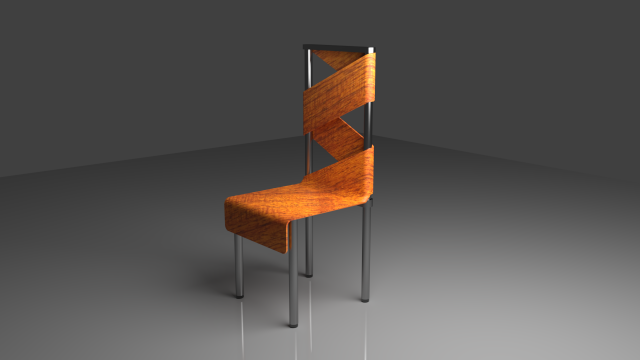 The Wrapped Chair merge of Chrome and wood 3D Model .c4d .max .obj .3ds .fbx .stl .blend 