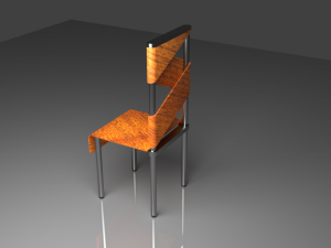 The Wrapped Chair merge of Chrome and wood 3D Model