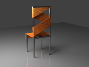The Wrapped Chair merge of Chrome and wood 3D Model