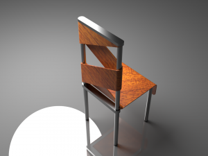 The Wrapped Chair merge of Chrome and wood 3D Model