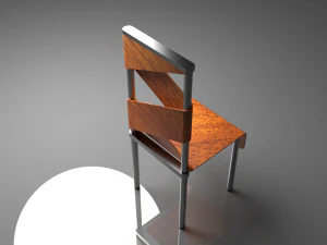 The Wrapped Chair merge of Chrome and wood 3D Model