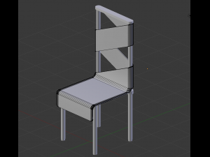 The Wrapped Chair merge of Chrome and wood 3D Model
