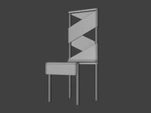 The Wrapped Chair merge of Chrome and wood 3D Model