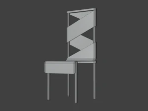 The Wrapped Chair merge of Chrome and wood 3D Model