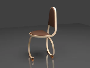 The Arabesque Chair wooden curves 3D Model