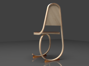 The Arabesque Chair wooden curves Modèle 3D