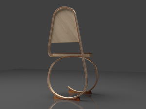 The Arabesque Chair wooden curves Modèle 3D