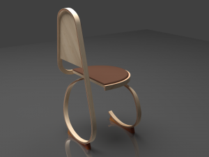 The Arabesque Chair wooden curves Modèle 3D