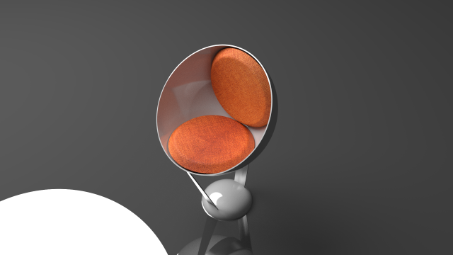 The Hemisphere Chair spherical with fiberglass and chrome 3Dモデル .c4d .max .obj .3ds .fbx .stl .blend 