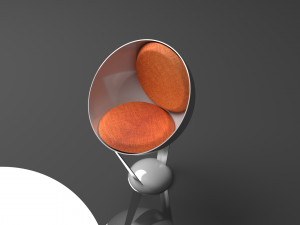The Hemisphere Chair spherical with fiberglass and chrome 3D Model