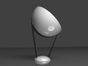 The Hemisphere Chair spherical with fiberglass and chrome 3Dモデル