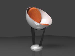 The Hemisphere Chair spherical with fiberglass and chrome 3Dモデル