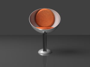 The Hemisphere Chair spherical with fiberglass and chrome 3Dモデル