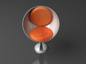 The Hemisphere Chair spherical with fiberglass and chrome 3Dモデル