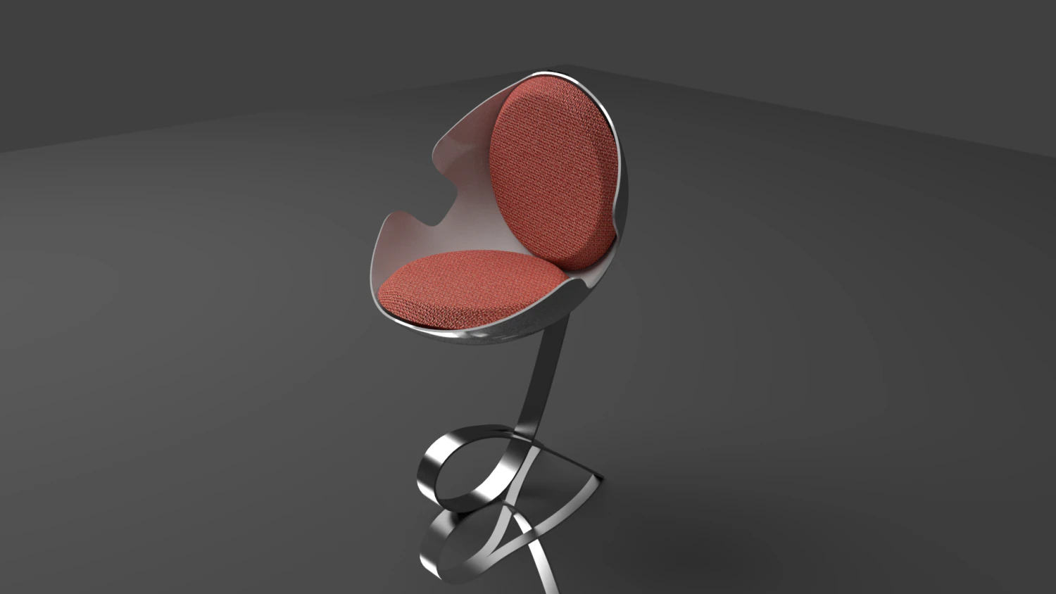The Moon Chair modern circular with fiberglass and chrome 3D Model .c4d .max .obj .3ds .fbx .stl .blend 