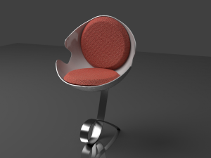 The Moon Chair modern circular with fiberglass and chrome 3Dモデル