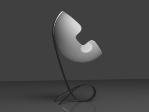 The Moon Chair modern circular with fiberglass and chrome 3Dモデル