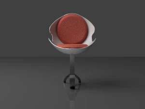 The Moon Chair modern circular with fiberglass and chrome 3D Model