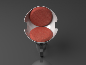 The Moon Chair modern circular with fiberglass and chrome 3Dモデル