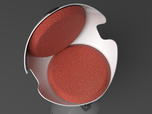 The Moon Chair modern circular with fiberglass and chrome 3Dモデル