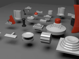 Кнопки управления переключателем триммера куркового весла самолета 3D Модель