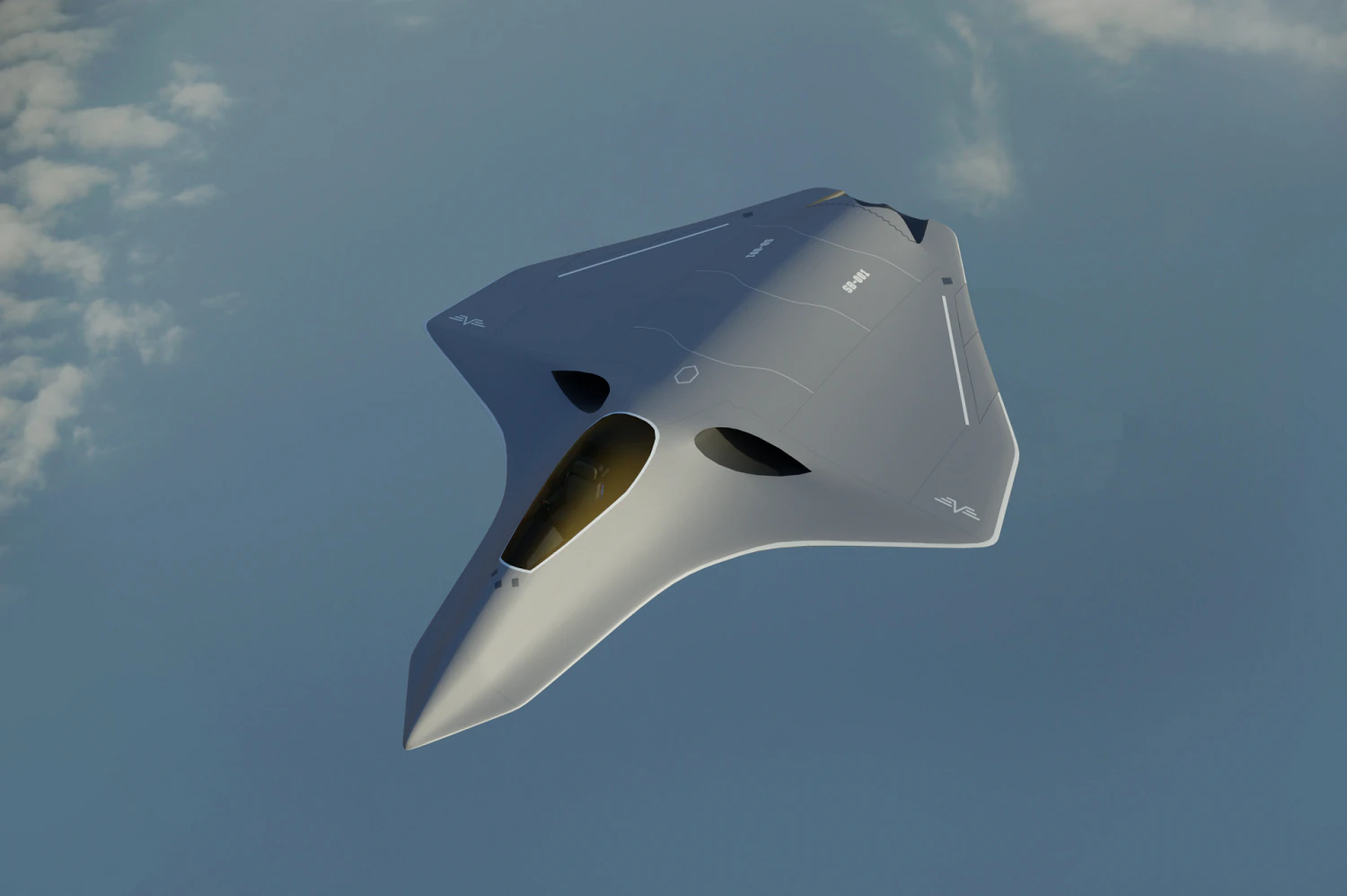 Silent Bat sixth generation stealth fighter jet 3D Model .c4d .max .obj .3ds .fbx .stl .blend 